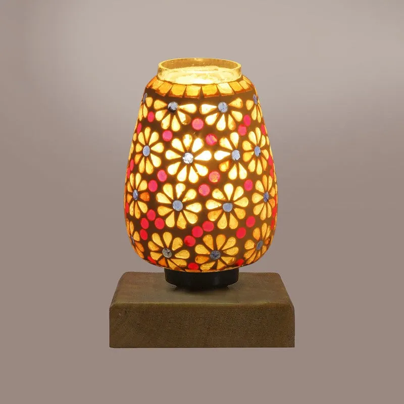 Mirano Glass Table Lamp With Wooden Base - Multicolor media 8