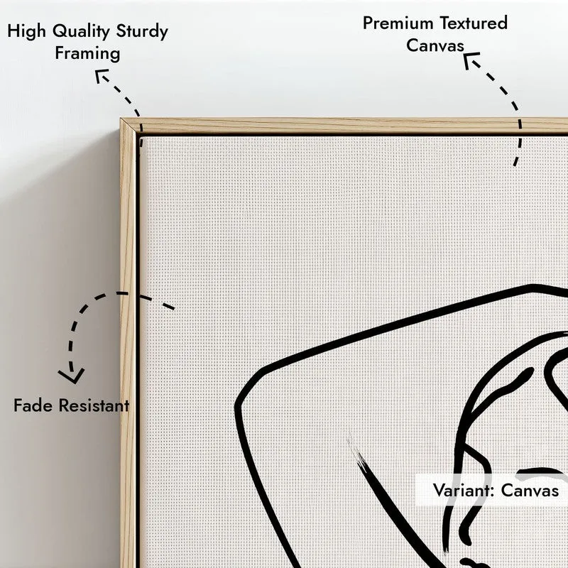 Soft Incline Canvas Wall Painting With Brown Frame media 7