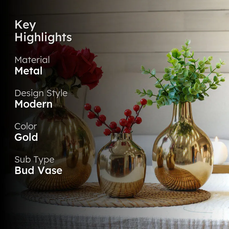 Glisara Metal Vase - Set Of Three media 2