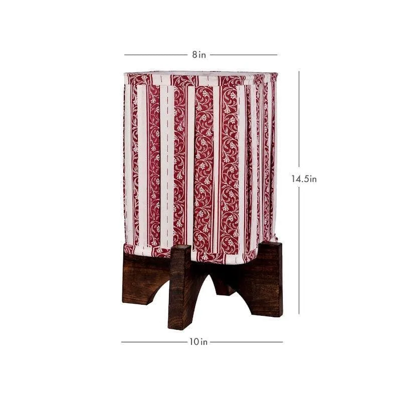 Ethnix Pleated Fabric Table Lamp - Red,White media 5