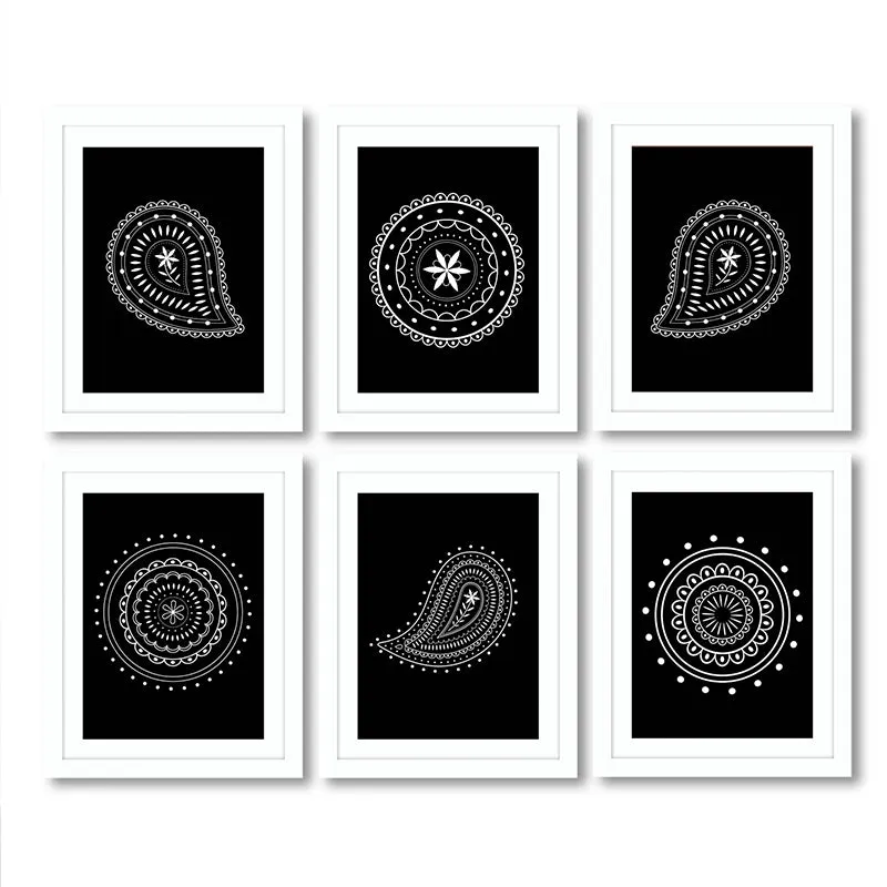 Ethnik Noir Wall Art With Frame - Set Of Six media 7