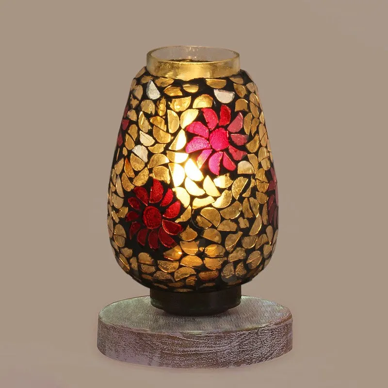 Prismella Mosaic Glass Table Lamp With Wooden Base - Multicolor media 7