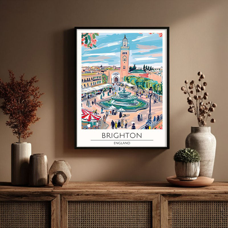 Vintage Brighton Framed Canvas Wall Painting media 3