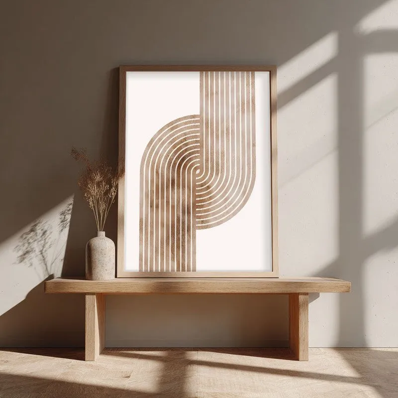 Flowing Symmetry Canvas Wall Painting With Brown Frame media 4