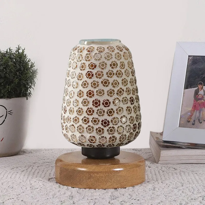 Astriva Glass Table Lamp With Wooden Base - Multicolor media 4