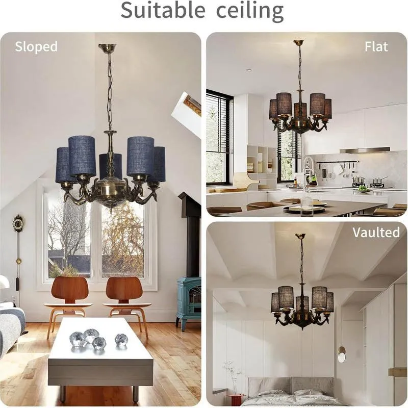 Amour Cylindrical Golden Antique Ceiling Lamp media 5