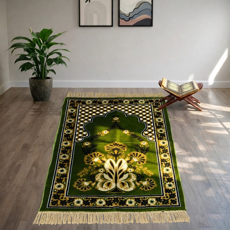 Noorara Velvet Prayer Mat - Green