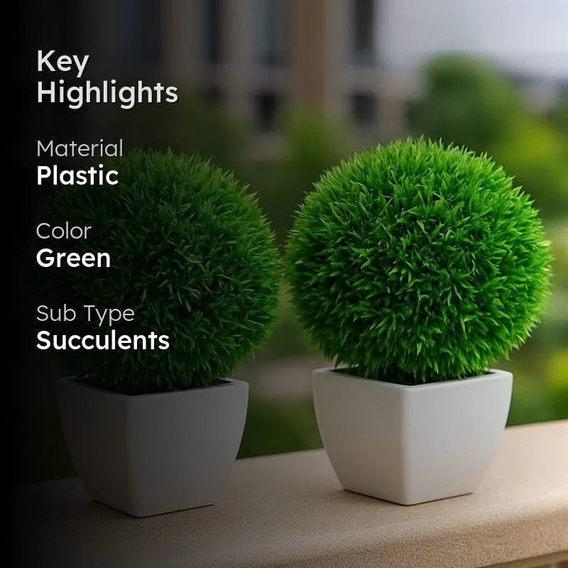 Faux Evergreen Bush (9 cms) - Set Of Four media 2