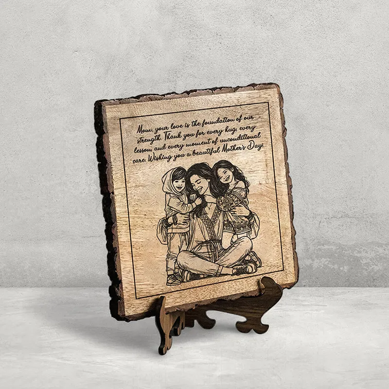 Foundation Of Strength Wood Showpiece - Square media 3