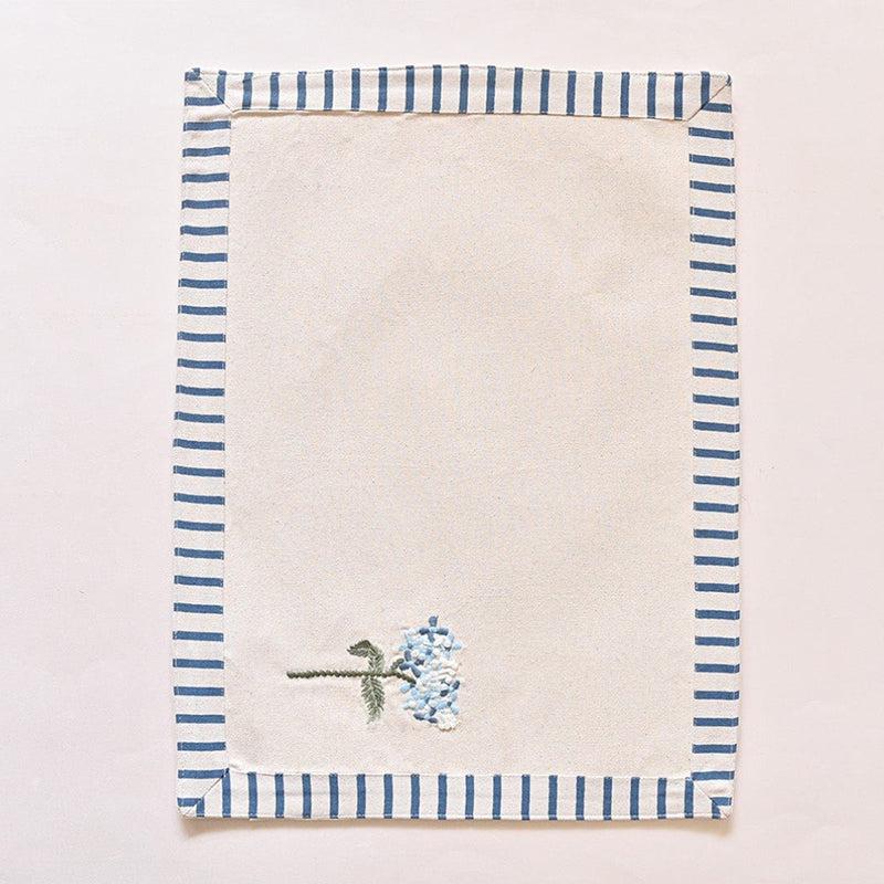 Striped Whimsy Embroidered Cotton Table Mat media 3