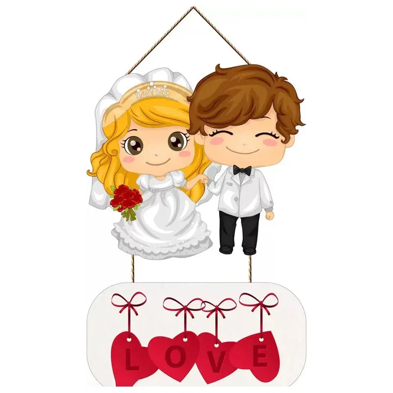 Cute Bride n' Groom Polyester & MDF Wall Hanging media 4