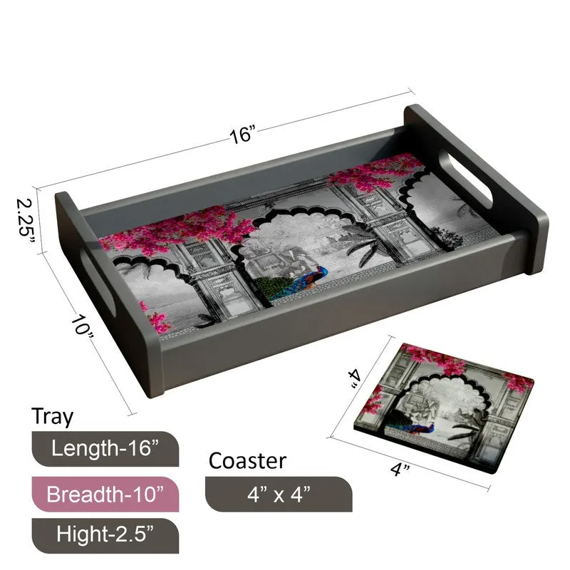 NatureNest Serving Tray with 4 Coasters - Five Piece Set media 8