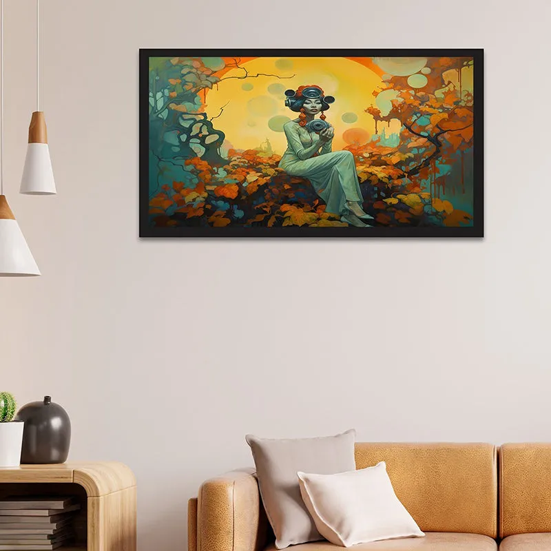 Lady With Camera Canvas Wall Painting media 6
