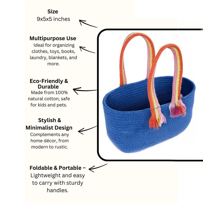 Tidy Twist Cotton Storage Basket Blue media 4
