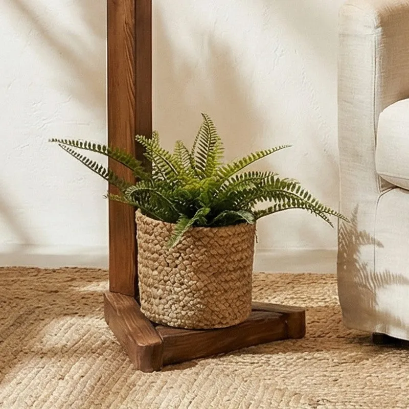 ClassicAura Wooden Floor Lamp - Brown media 5