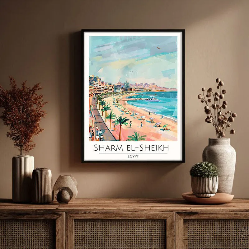 Vintage Sharm El-Sheikh Framed Canvas Wall Painting media 3