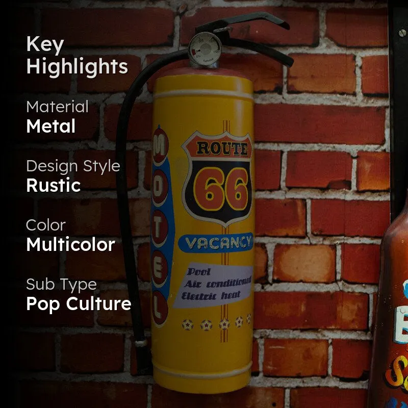 Motel Route 66 Extinguisher Metal Wall Accent media 2