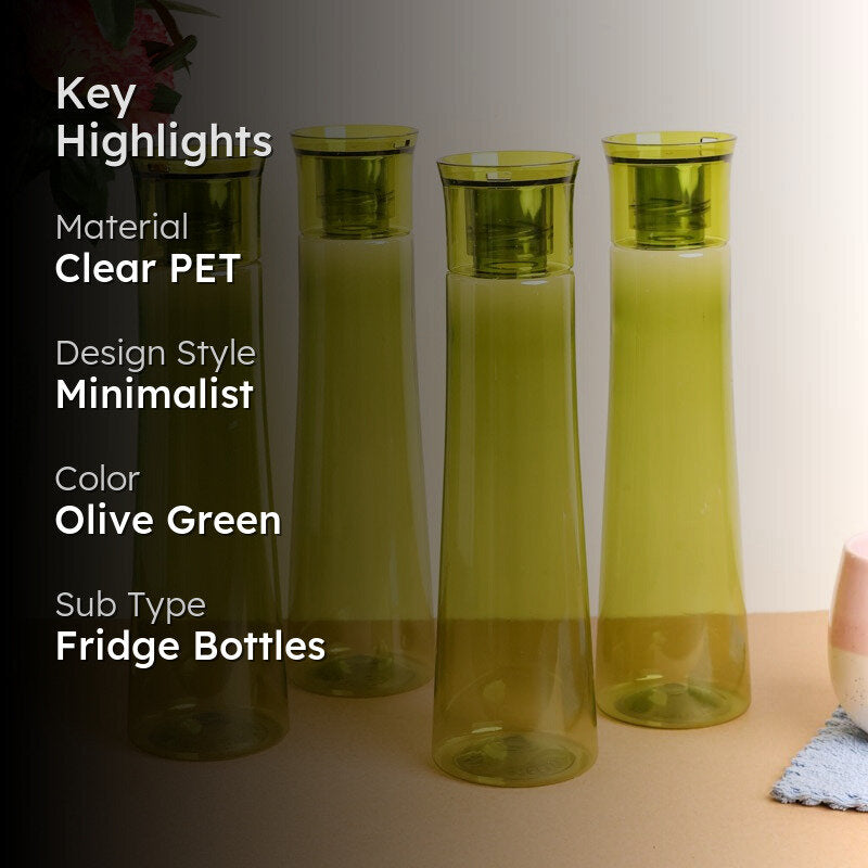 AquaMist Olive Green Clear PET Bottle (1000 mL Each) - Set Of Four media 2