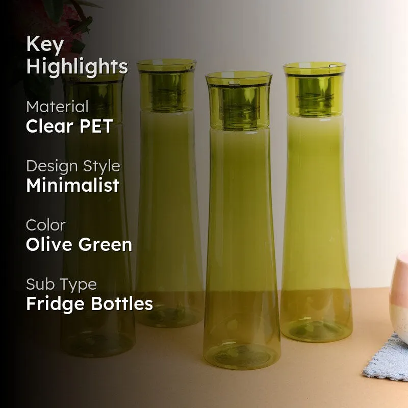 AquaMist Olive Green Clear PET Bottle (1000 mL Each) - Set Of Four - 2