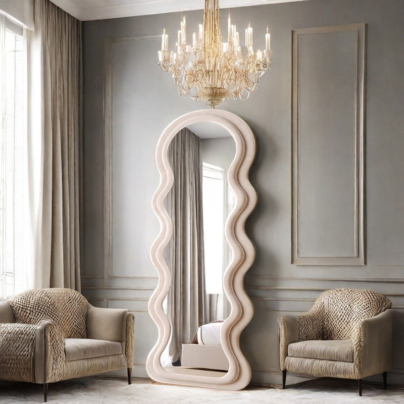 Ripple Edge Floor Mirror - Grey media 6