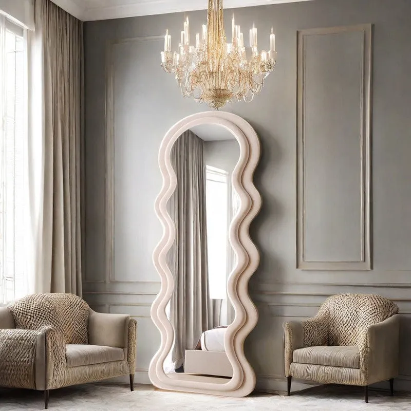 Ripple Edge Floor Mirror - Grey media 6