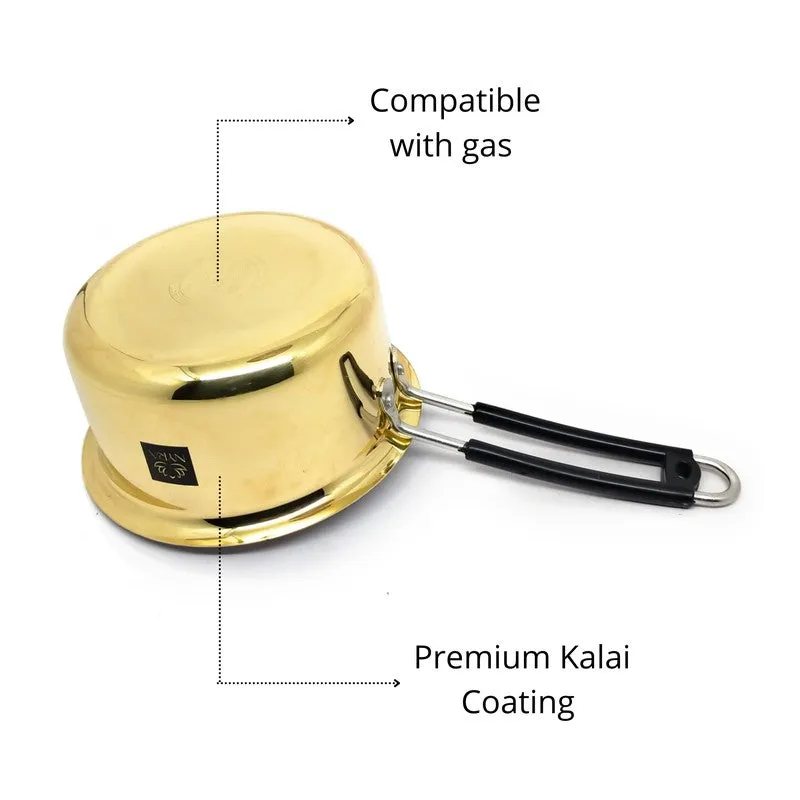 Dipora Brass Sauce Pan - 1000 ML media 5