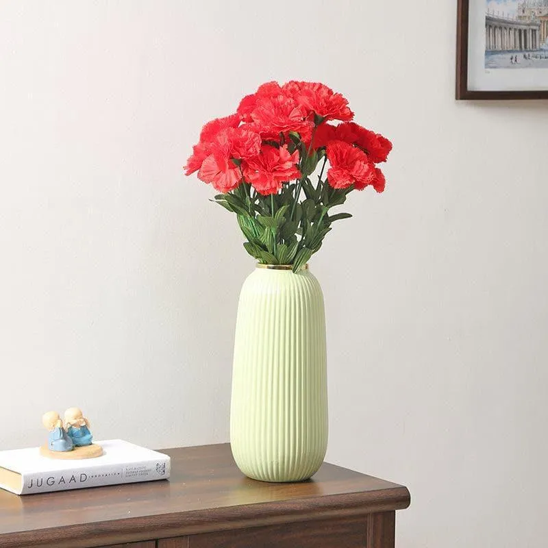 Faux Carnation Bunch (Red) - Set Of Two media 1