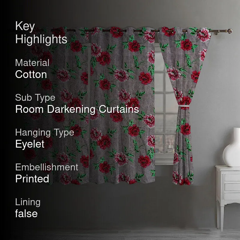 Petal Glory Room Darkening Curtain - Set Of Three media 2