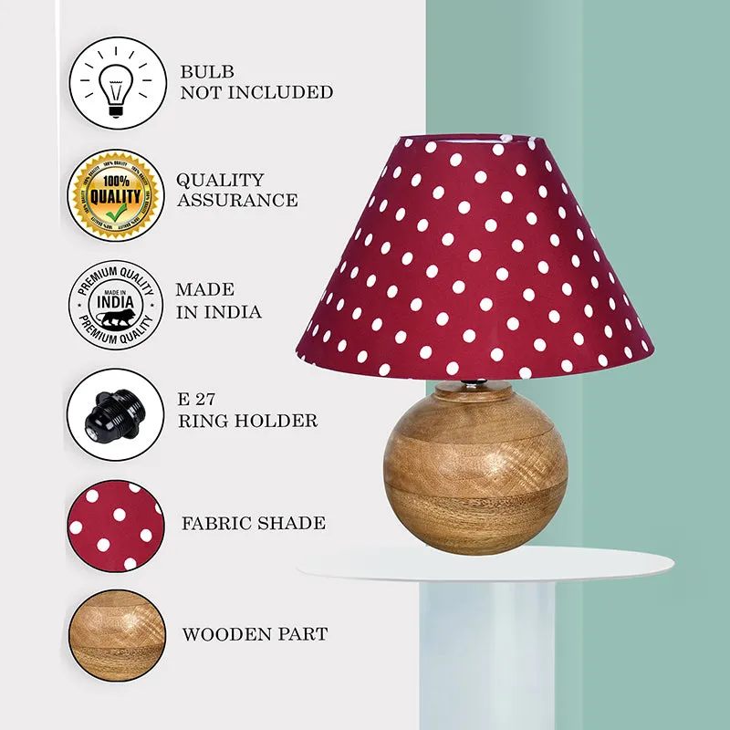 Polka Orb Fabric Table Lamp - Red,White,Brown media 5