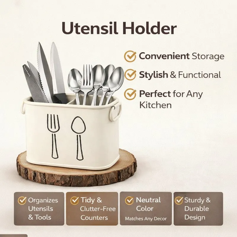 KitchenPro Rust-Free Cutlery Stand - Ivory media 5