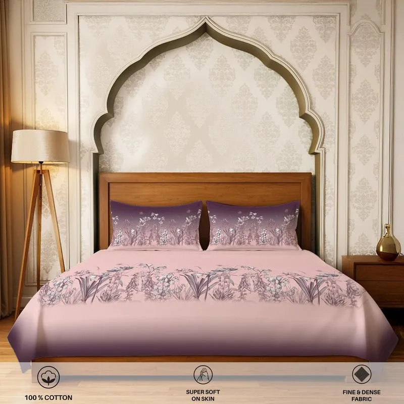 Urban Space SubtleGlam Fitted Cotton Bedsheet (Pink) - 300 TC media 4