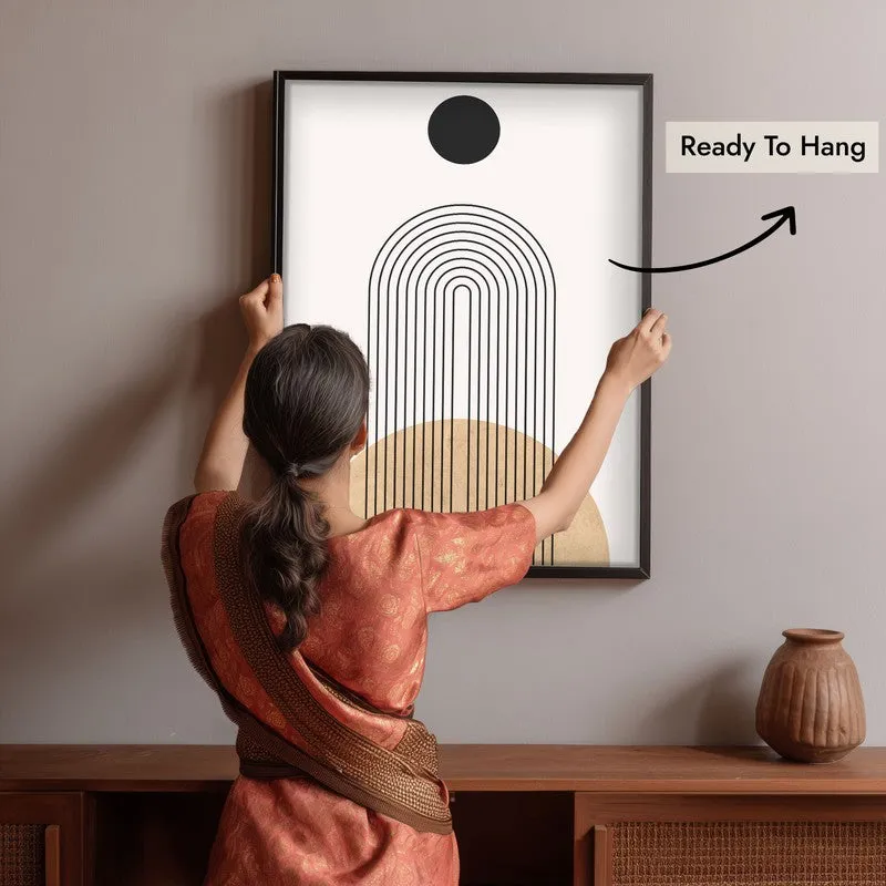 Earthy Tones Minimalist Canvas Wall Painting With Black Frame media 6
