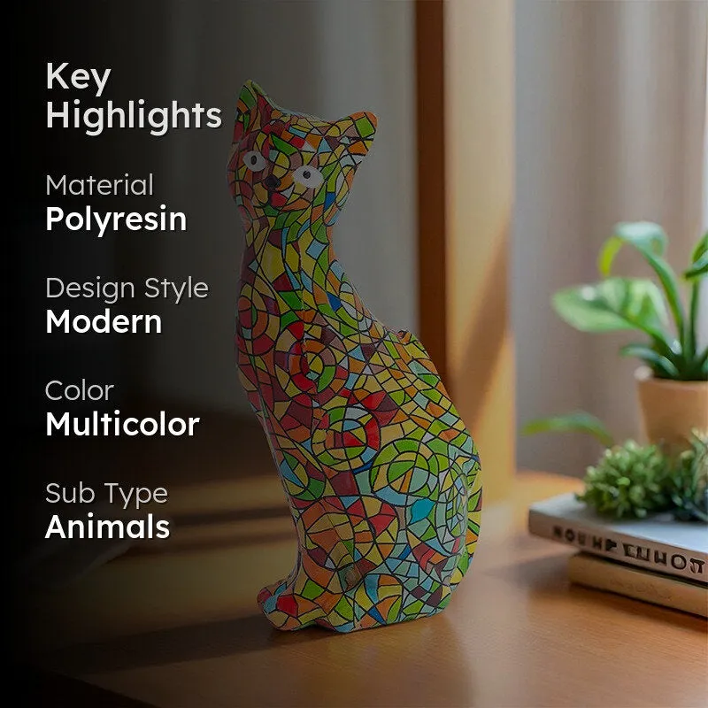 Mosaic Kitten Showpiece - Multicolor media 2