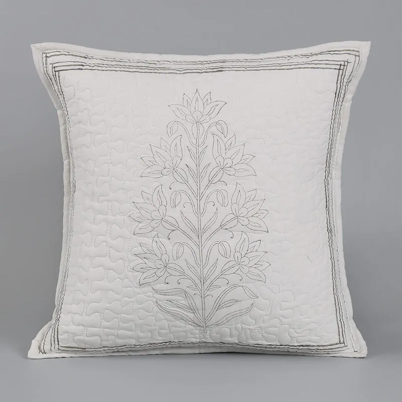 India Circus Wild Rock Lily Tufted Cotton Cushion Cover - Set Of Two media 3
