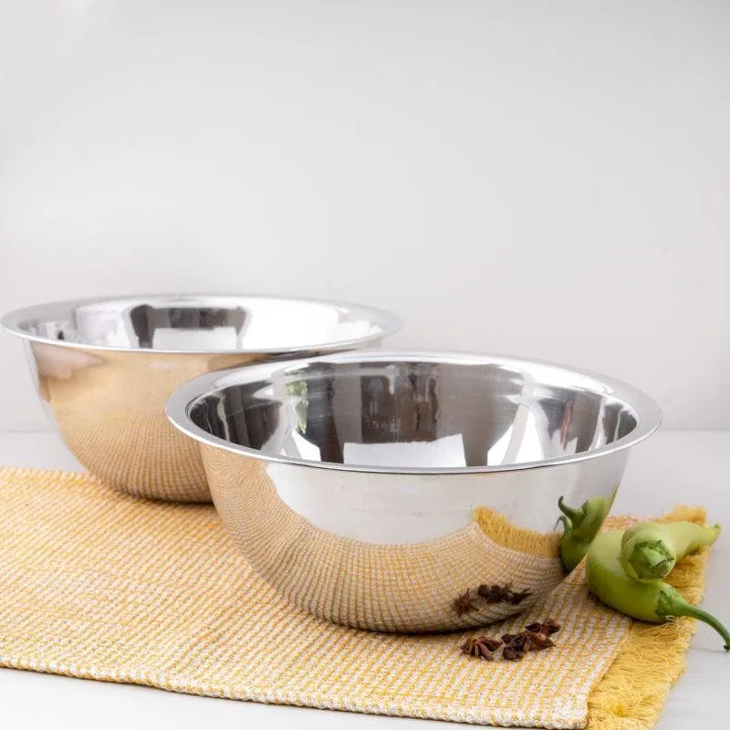 Circular Steel Mixing Bowl (1250 mL Each) - Set Of Two media 1