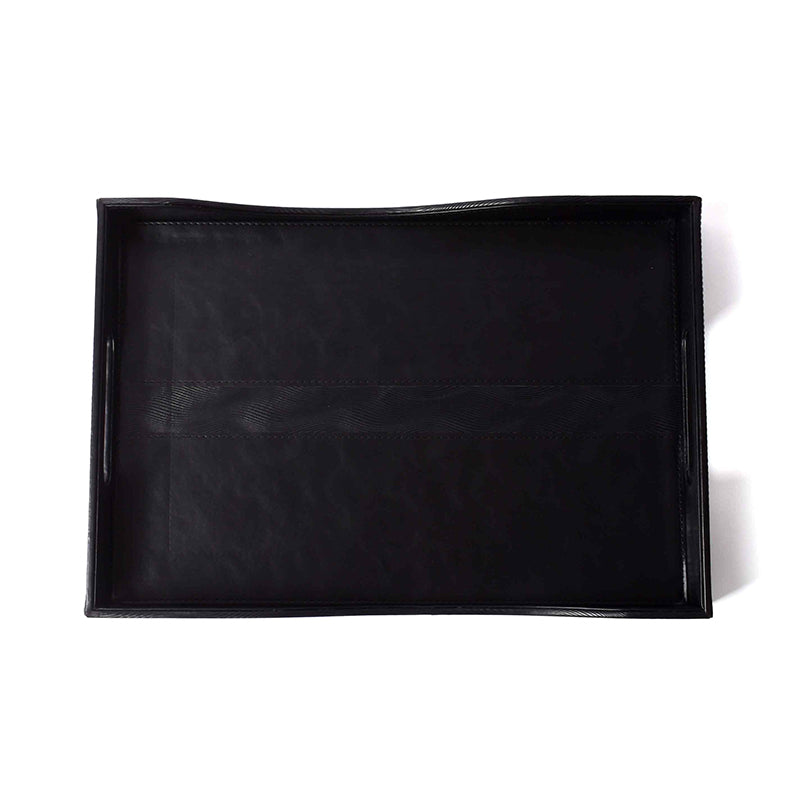 Veltrix Faux Leather Serving Tray - Black media 3