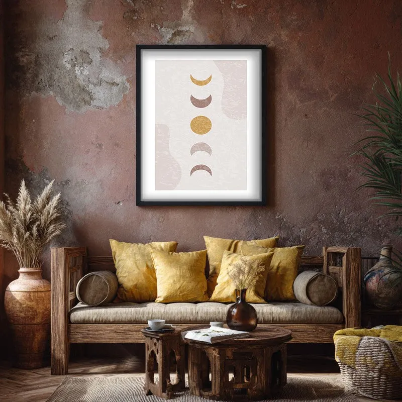 Mauve Equilibrium Canvas Wall Painting With Black Frame media 7