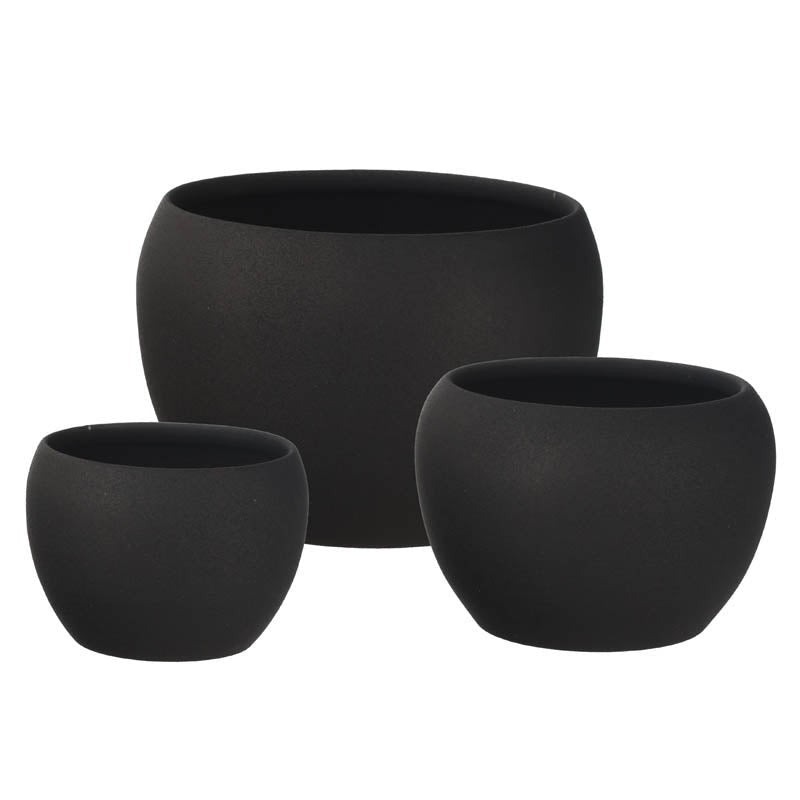 Alisha Handcrafted Matte Planter (Black) - Set Of Three media 11