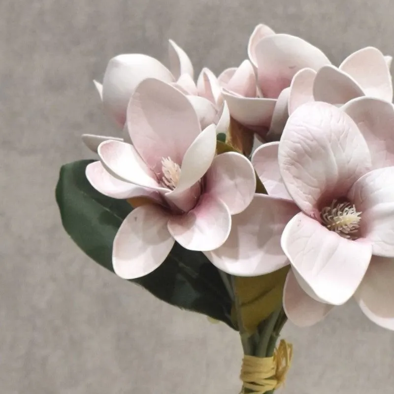 Classic Magnolia Artificial Flower Bunch - Brown media 3