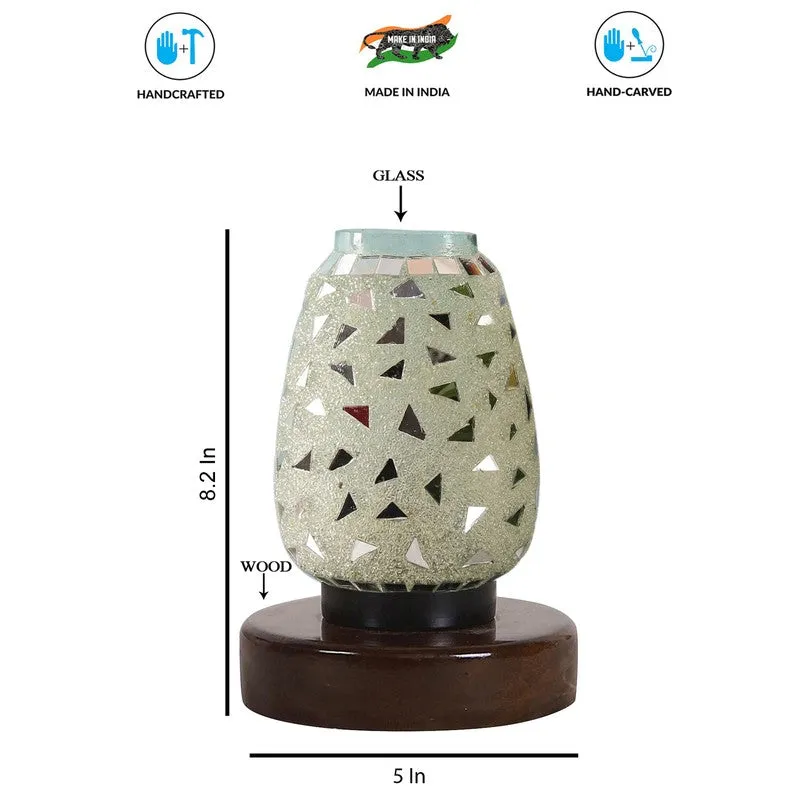 Auralisse Mosaic Glass Table Lamp With Wooden Base - Multicolor media 8