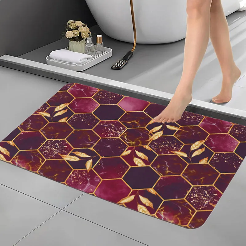 Ruby Hex Anti Skid Bath Mat media 1