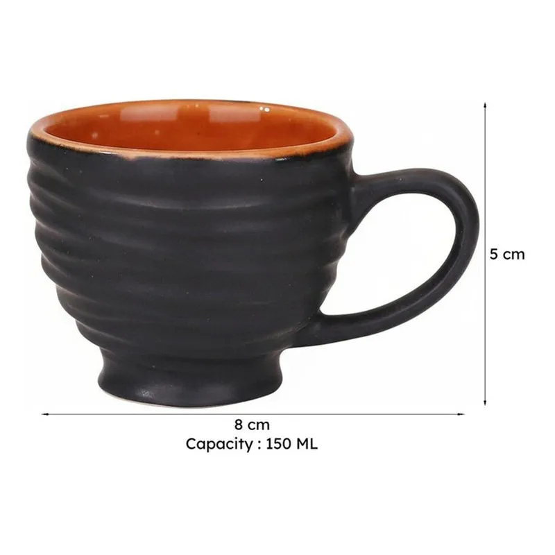 Constanza Ceramic Tea Cup (150 mL)/Black) media 7