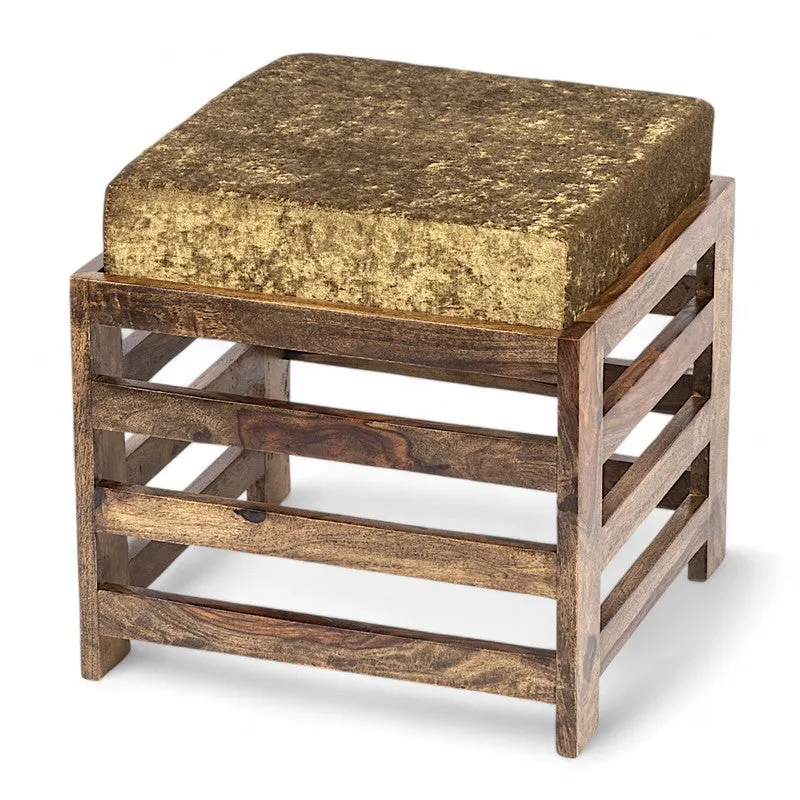 Uvrox Sheesham Wooden Bench with Stool (Brown) - Two Piece Set media 3