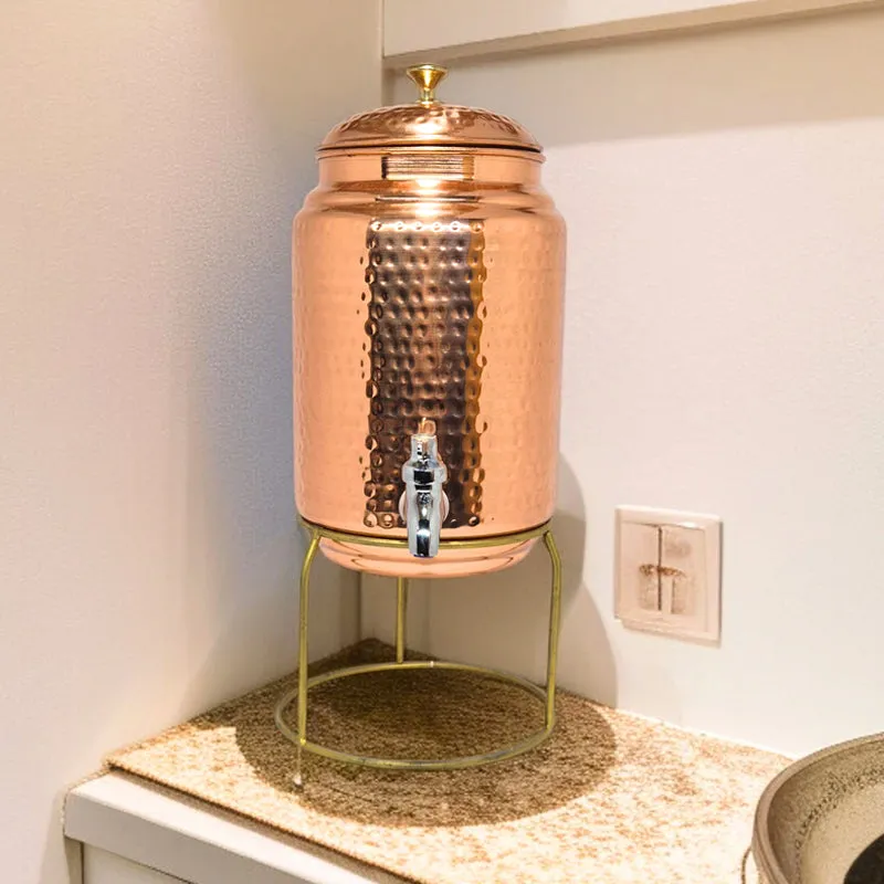 Cuva Copper Drink Dispenser With Stand (5 L) - Two Piece Set media 3
