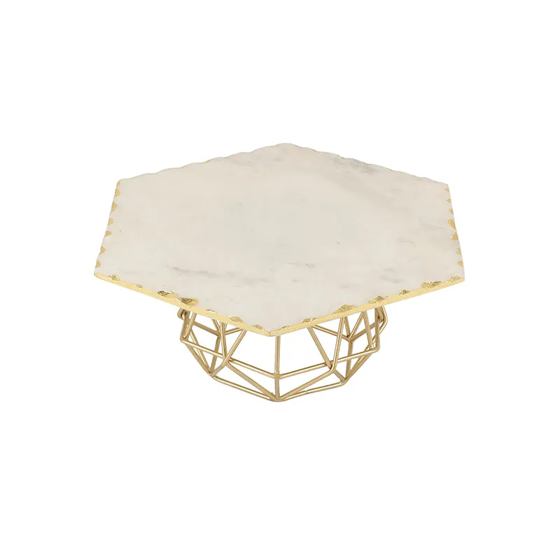 Marmore Hexa Marble Cake Stand With Server & Knife - Three Piece Set media 5