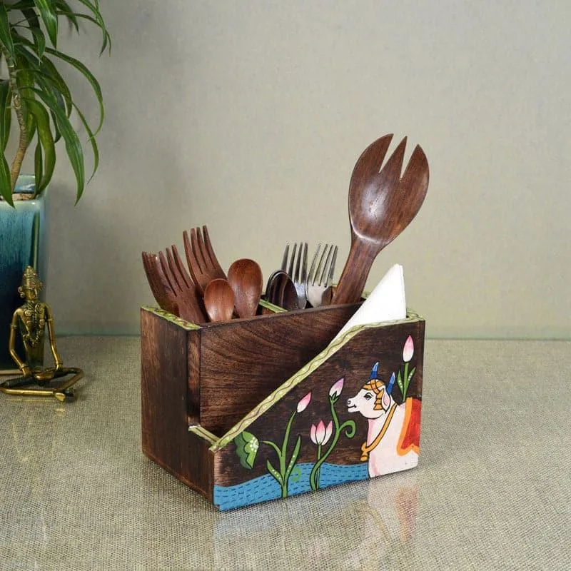 Pichhwai Shenu Cutlery Holder media 1