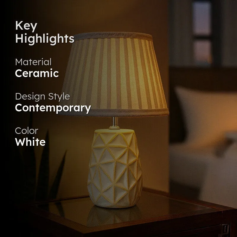 AuraForm Modern Ceramic Table Lamp - White media 2