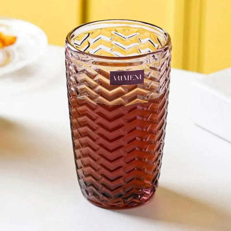 Chevs Tall Glass (Maroon) (390 ml ) - Set Of Four media 4