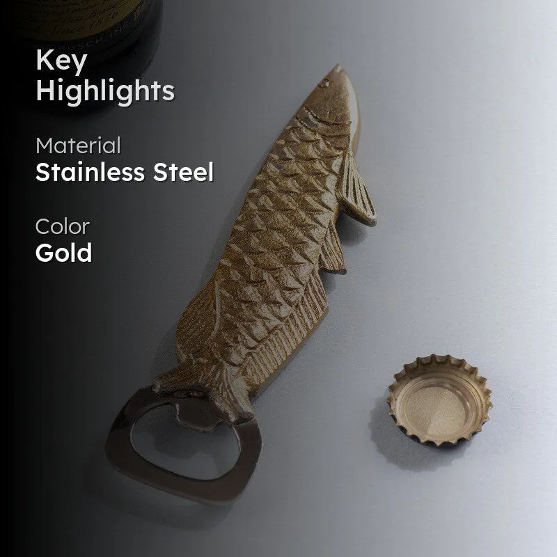 Fin & Twist Stainless Steel Bottle Opener - Gold media 2