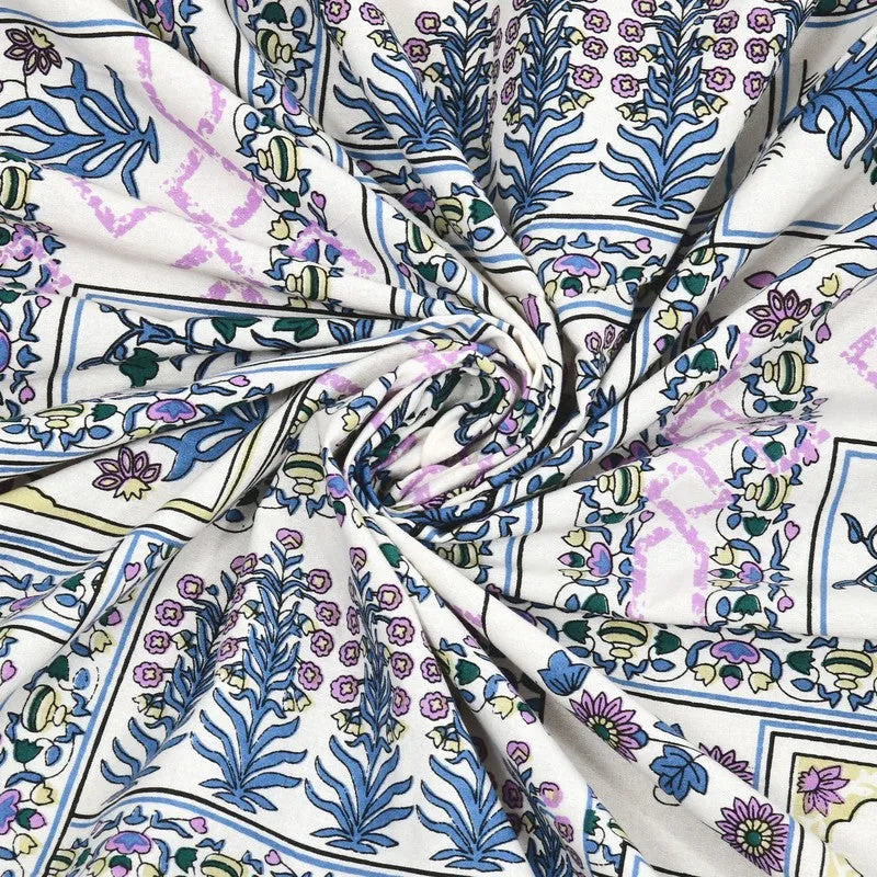 Designet Cotton Bedsheet (Purple,Blue) - 240 TC media 5